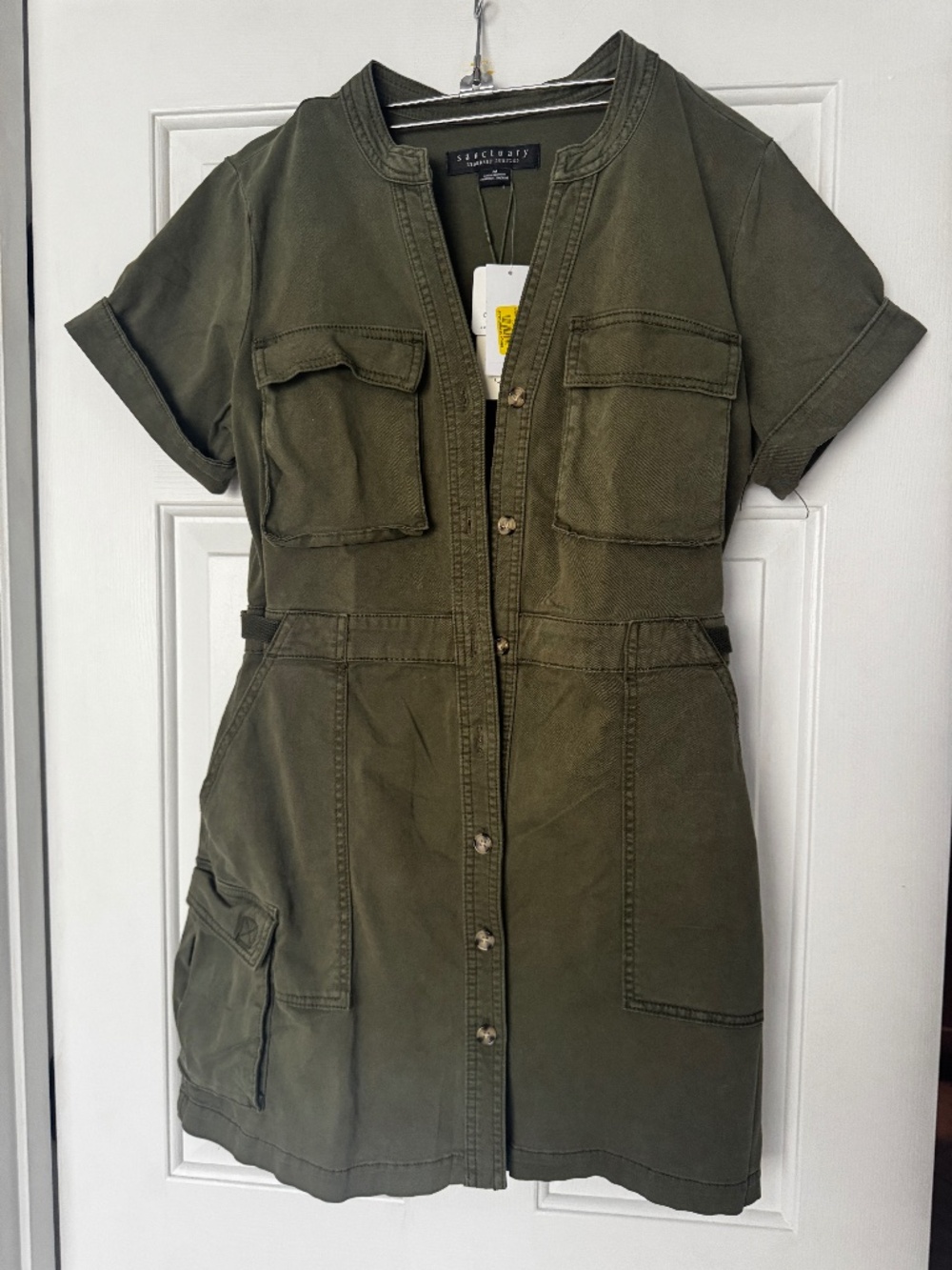 NWT Sanctuary Short Cargo Dress Size M Army Green